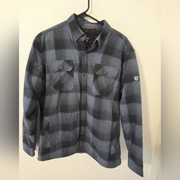 Kuhl Other - KUHL JoyRydr Flannel Shirt Jacket Mens Medium Sherpa Lined Shacket Blue Creek St